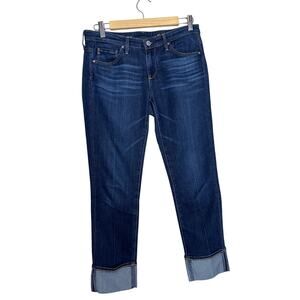 AG Adriano Goldschmied The Stevie Cuff Slim Straight Dark Wash Jeans 27